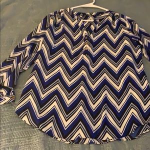 Black, royal, white and grey chevron shirt